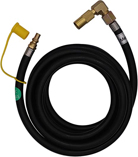 METER STAR Propane Gas Quick Connect Adapter 12Ft RV Quick-Connect Extension Hose and Propane Elbow Adapter Fitting Kit for 17Inch/22Inch Blackstone Griddle