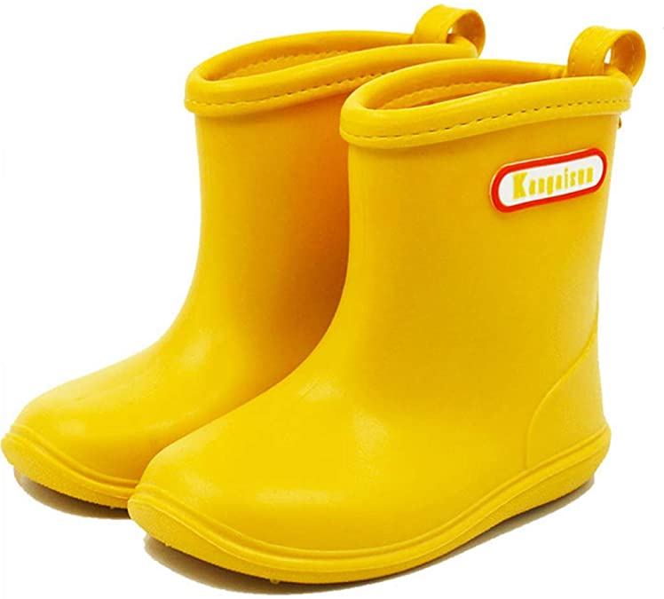 Toddler Rubber Rain Shoes Soft Durable PVC Rain Boot Waterproof Non-Slip Kids Wellies Wellington for Children Boys & Girls