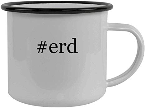 #erd - Stainless Steel Hashtag 12oz Camping Mug, Black