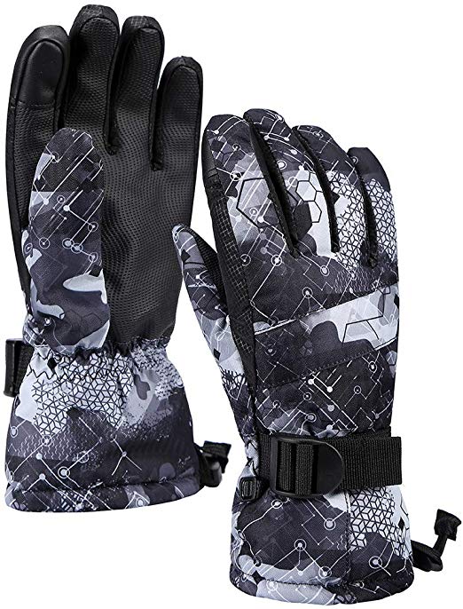 Ski Gloves (1 Pair) Warm Gloves for Men and Women Touch Screen Windproof Waterproof Non-Slip Outdoor Winter Gloves