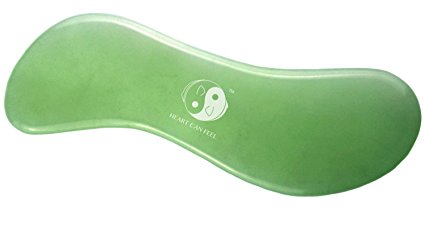 BEST Jade Gua Sha Scraping Massage Tool   Highest Quality Hand Made Jade Guasha Board Available -*On Sale*- EACH IS UNIQUE & BEAUTIFUL！ GREAT Tools for Graston SPA Acupuncture Therapy Trigger Point Treatment on Face [S Shape] - LIFETIME GUARANTEE
