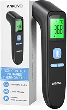 Thermometer for Adults, Non Contact Forehead Thermometer for Fever, Digital Infrared Thermometer with Fever Alarm and Sound Switch, Suitable for Adults, Kids and Baby, Indoor and Outdoor Use
