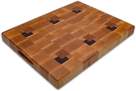 Wood cutting for kitchen 17x13 inch Wooden butcher block cutting board end grain chopping blocks with feet
