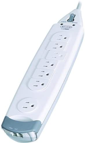 Belkin 7-Outlet SurgeMaster Home Series Power Strip Surge Protector with 6ft Cord, 1060 Joules