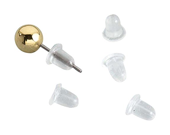 Miles Kimball Clear Bullet Earring Backs - 6 Pair