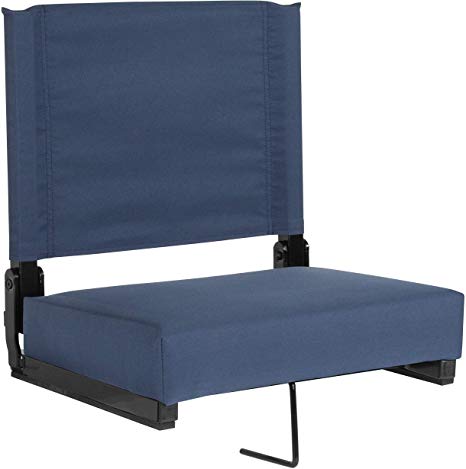 Flash Furniture Grandstand Comfort Seats by Flash with Ultra-Padded Seat in Navy Blue