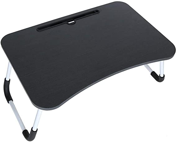 Laptop Desk, Portable Laptop Bed Tray Table Notebook Stand Reading Holder with Foldable Legs for Eating Breakfast, Reading Book, Watching Movie on Bed/Couch/Sofa (Black)
