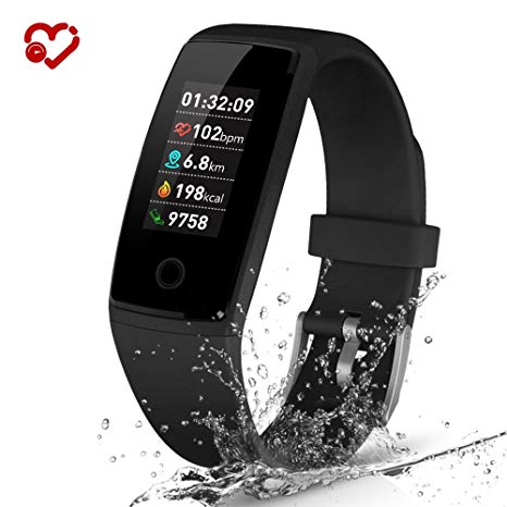 RIVERSONG Multifunctional Fitness Tracker Watch, Health Activity Tracker Smart Fitness Bracelet, Support Blood Pressure/Heart Rate/Sleep Monitor, Calories/Step Counter, Call/SMS/SNS Reminder