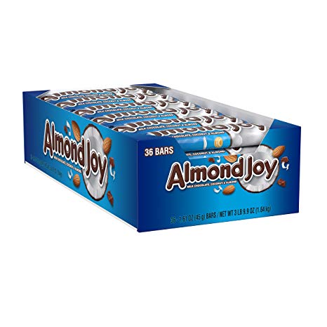 ALMOND JOY, Chocolate Coconut Candy Bar (Pack of 36)