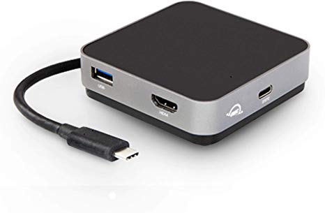 OWC USB-C Travel Dock, 5 Port with USB 3.1, HDMI, SD Card, and 100W Power Pass Through, Space Grey