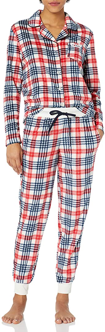 Tommy Hilfiger Women's Long Sleeve Super Soft Minky Fleece Pajama Set