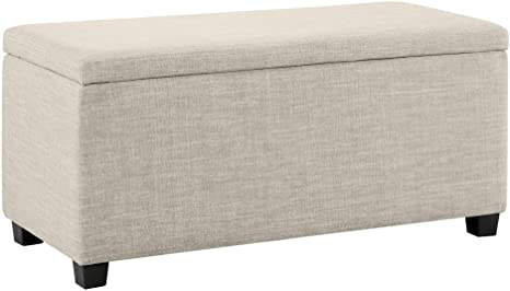 AmazonBasics 35.5" L Storage Bench Ottoman, Beige