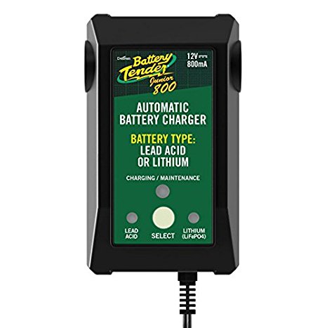 Battery Tender Junior 12Volt 800mAh AGM, flooded, GEL, or lithium (LiFePO4) 022-0199-DL-WH