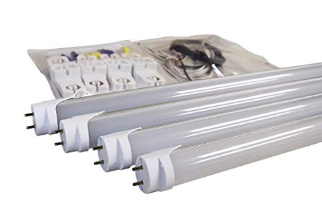 ORILIS 4 Light Fluorescent to LED Retrofit Conversion Kit - Includes (8) Lamp Holders , (4) 4 Ft. Orilis 24W LED T8 Tubes , Wire Nuts , and Solid Copper Wires.