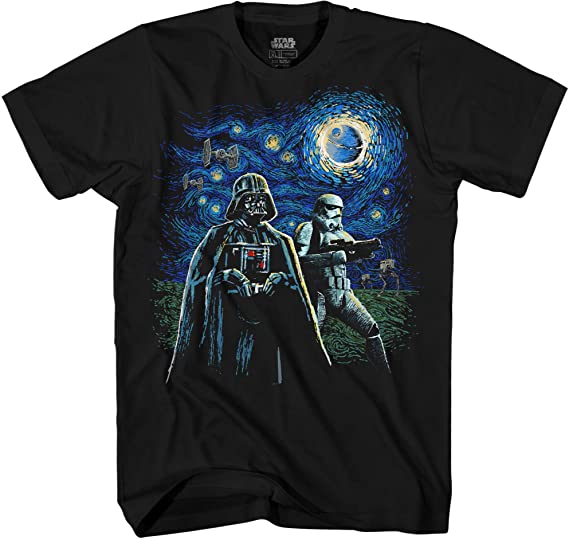 STAR WARS Darth Vader and Stormtrooper Starry Night Men's Adult Graphic Tee T-Shirt