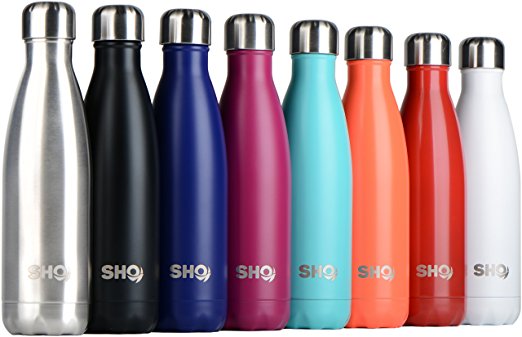 SHO Bottle - Ultimate Insulated, Double Walled Stainless Steel Vacuum Flask & Water Bottle - 12 Hours Hot & 24 Hours Cold - 260ml, 350ml, 500ml, 750ml & 1000ml - BPA Free - Lifetime Guarantee