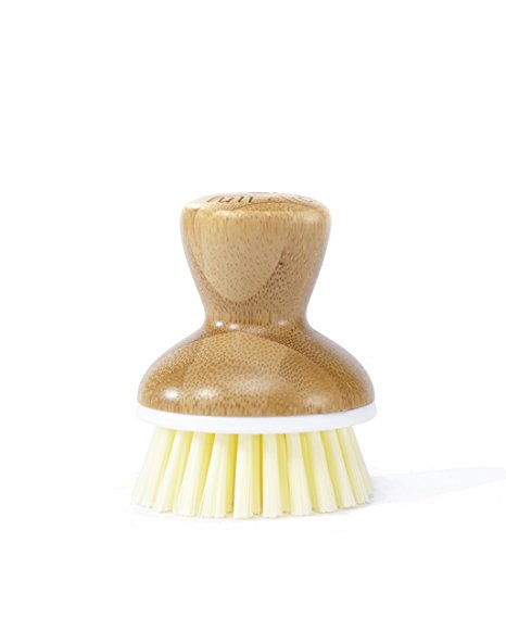 Full Circle Bubble Up Bamboo Dish Brush, White