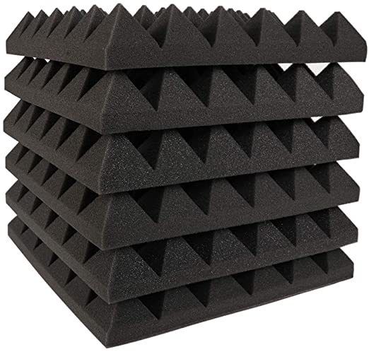 YWSHUF Acoustic Panels Absorption Pyramid Studio Foam Sound Proof Panels Noise Dampening Foam 6 Pack-12''12''2''