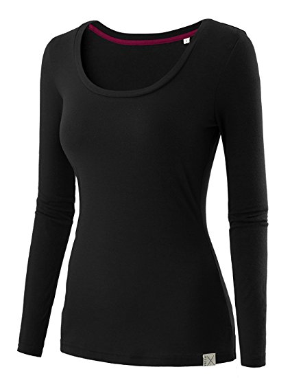 REGNA X Women's Round Neck Long Sleeve Soft & Stretch Tops (XS-3X, 7 sizes)