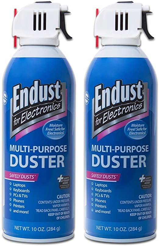Endust for Electronics, Twin pack, 2 Compressed dusters, 10 oz per can, Contains bitterant (11407)