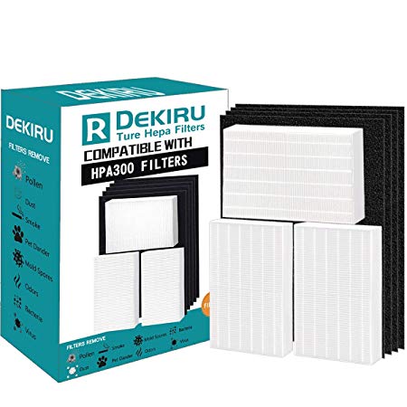DEKIRU Replacement Honeywell Air Purifier Filter, 7 Pack HPA300 Filters for Honeywell Including 3 True HEPA Filter and 4 Precut Activated Carbon Filters Fit HW Air Purifier 300 and Advanced Filters R