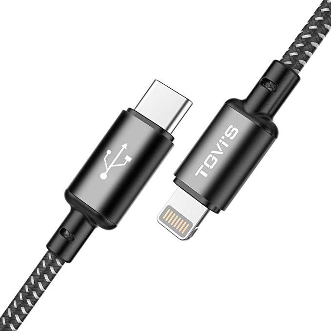 TGVi's USB C to Lightning Cable [3ft Apple MFi Certified] Nylon Braided & Aluminum Alloy Fast Charging Cable for iPhone X/XS/XR/XS Max / 8/8 Plus, Support Power Delivery for Use with Type C Charger