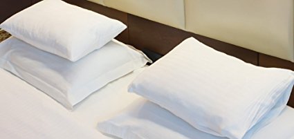 Polycotton Bulk Pack of 12 Standard Size "B" Grade Pillowcases, 130 Thread Count Economy, 20"x30" White, used in Clinics, Motels, Camps, Parties and Even Chair Covers