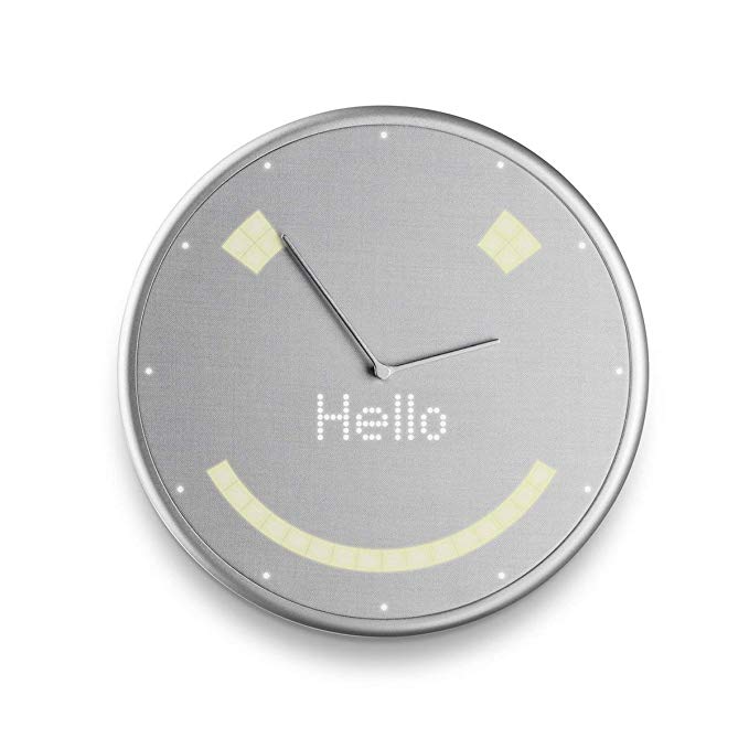 Glance Clock Smart Notification Wall Clock for Calendar Events, Timers, Weather, and IFTTT Alerts (Android, iOS Smartphones) - Silver