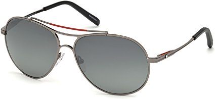 Sunglasses Montblanc MB 703 S 08D shiny gumetal / smoke polarized