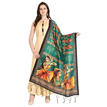 J B Fashion Women's silk Dupatta (D-Dupatta-54.1_ Multicoloured_ One Size)