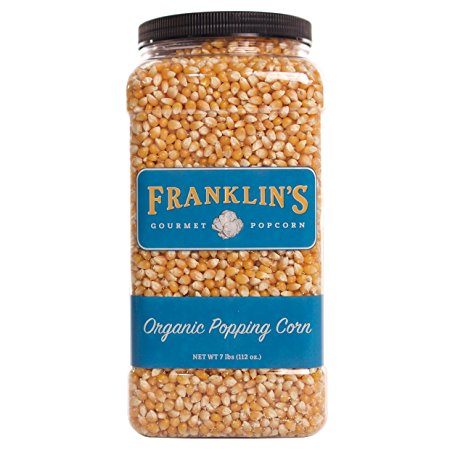 Franklin's Organic Popping Corn (7 lbs). Make Movie Theater Popcorn at Home.