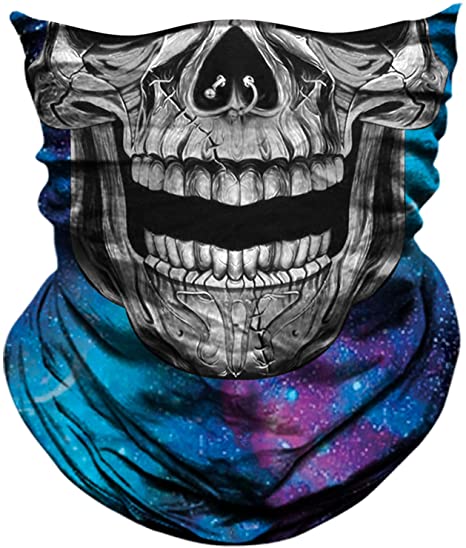 AXBXCX Skull Skeleton Face Mask Ghost Neck Gaiter Headband Raves Halloween
