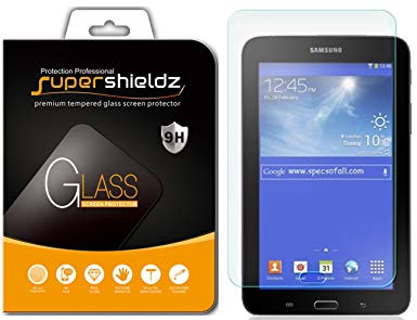 [2-Pack] Supershieldz for Samsung Galaxy Tab E Lite 7.0 / Tab 3 Lite 7.0 Screen Protector, [Tempered Glass] Anti-Scratch, Anti-Fingerprint, Bubble Free, Lifetime Replacement Warranty