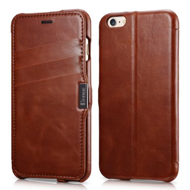 iPhone 6 Plus  6s Plus Case Benuo Card Slot Vintage Series Genuine Leather Folio Flip Corrected Grain Leather Case Wallet Style 3 Card Slots Leather Case Magnetic Closure with Stand Function for iPhone 6s Plus  iPhone 6 Plus 55 inch Brown