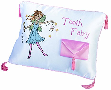 Lillian Rose Tooth Fairy Embroidered Pillow, 12" x 9"