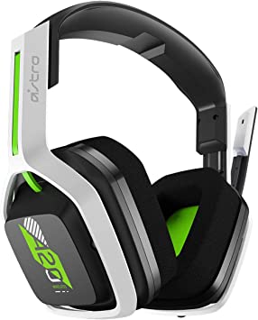 ASTRO Gaming A20 Wireless Headset Gen 2, Lightweight and Damage Resistant, Flip-to-mute microphone,  15 Hour battery life, 15m range, for PlayStation 5, PS4, PC, Mac - White/Green