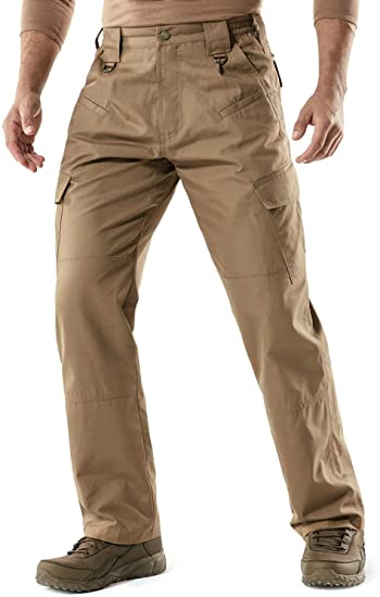 CQR Men's Tactical Pants, Water Repellent Ripstop Cargo Pants, Lightweight EDC Hiking Work Pants, Outdoor Apparel
