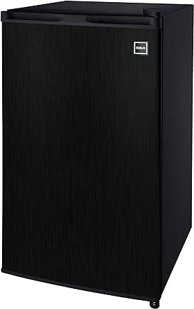 RCA RFR335, 3.2 Cu Ft Compact Design Mini Fridge with Freezer, Black Stainless