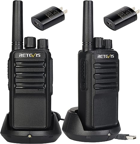 Retevis NR10 Portable 2 Way Radio, AI Intelligent Noise Cancelling, Rechargeable Two-Way Radios with USB Charging Base, VOX Handsfree, License Free Walkie Talkies for Noisy Environment(2 Pack)