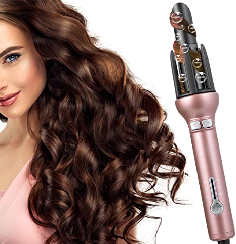 Hair Curling Iron Automatic Curling Wand Auto Roller 360 Rotating Styling Wand 1.1" Ceramic Professional Automatic Curler Hair Beachy Waver Mothers Day Gifts for Women