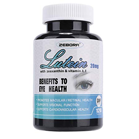 Eye Vitamins 20mg Lutein & 4mg Zeaxanthin and VIT A&E for Vision and Eyes Health Supplements, Promotes Retinal and Macular Health, More Efficient Than Softgel Capsule, Based on AREDS 2