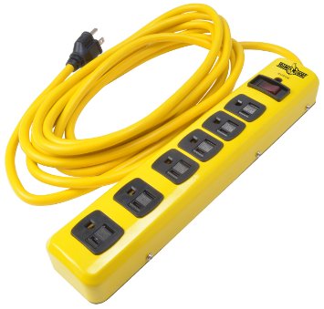 Yellow Jacket 5138N Metal Surge Protector Strip, 15-Foot Cord, 6-Outlet