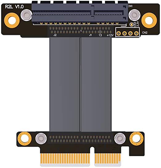 ADT-Link PCIe 3.0 x4 Extension Cable 32G/BPS PCI Express 4X Graphic SSD RAID Extender Conversion Riser Card Vertical 90 R22SL(10CM)