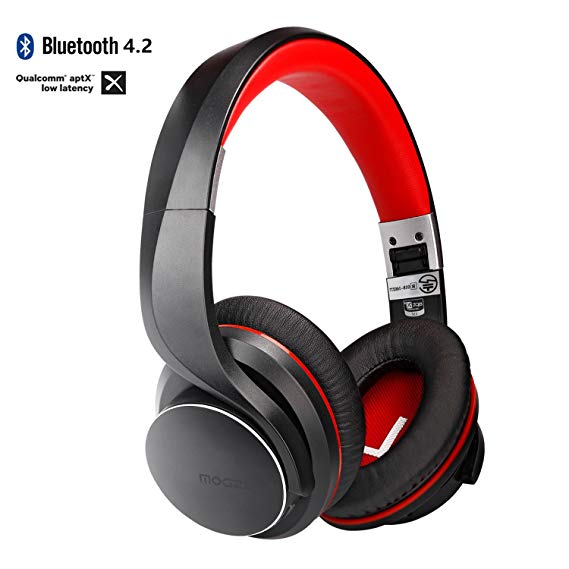 Ausdom Bluetooth 4.2 Headphones Over-ear,Foldable Wireless Headset w/Mic with Aptx Low Latency,Wired/Wireless Headset for TV/PC/Phone(Hands-Free Calling/Volume Control),Noise Isolating Stereo Earphone