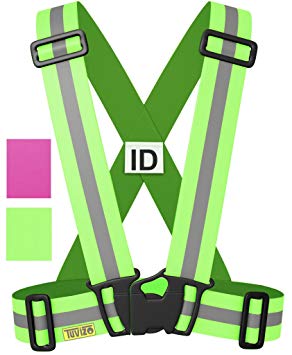 Tuvizo Reflective High Vis Vest for Adults & Kids - Hi Visibility All Day & Night with Emergency Identification Label. Reflective Gear Accessories For Running, Cycling, Dog-Walking, Car Safety, Highway Emergencies, Motorcycle, School & Horse Riding