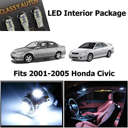 Classy Autos Honda CIVIC White Interior LED Package (6 Pieces)