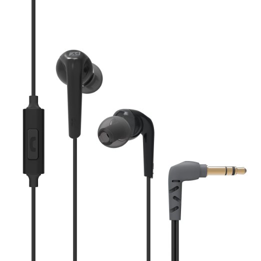 RX18P Comfort-Fit In-Ear Headphones with Enhanced Bass and Inline Microphone and Remote (Black)