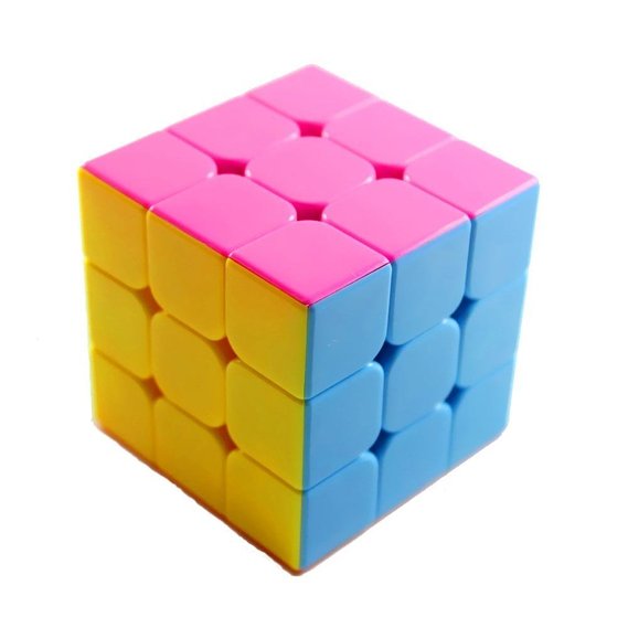 MoYu YJ Stickerless Yulong Plus 3x3x3 Speed Cube Puzzle, Small, High Bright Pink