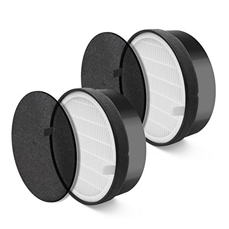 LEVOIT Air Purifier LV-H132 Replacement (2) True Hepa and Activated Carbon Filters Set, LV-H132-RF, 2 Pack, 2 Piece