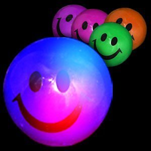 Fun Central R389 LED Smiley Face Bouncing Balls - Assorted